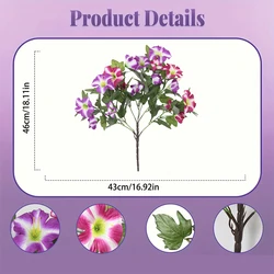 Vibrant Purple Silk Morning Glory Bouquet (Rose Red)