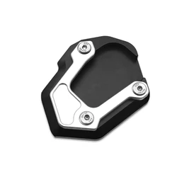 Enhanced Motorcycle Side Stand Support Foot Kickstand Enlarged Plate (Nologo Silver)