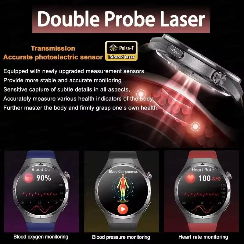 2026 Body Health Diagnose Smart Watch Men Women ECG+PPG Clock Blood Lipid BP Uric Acid Heart rate Tracker Smartwatch 2026 New 2