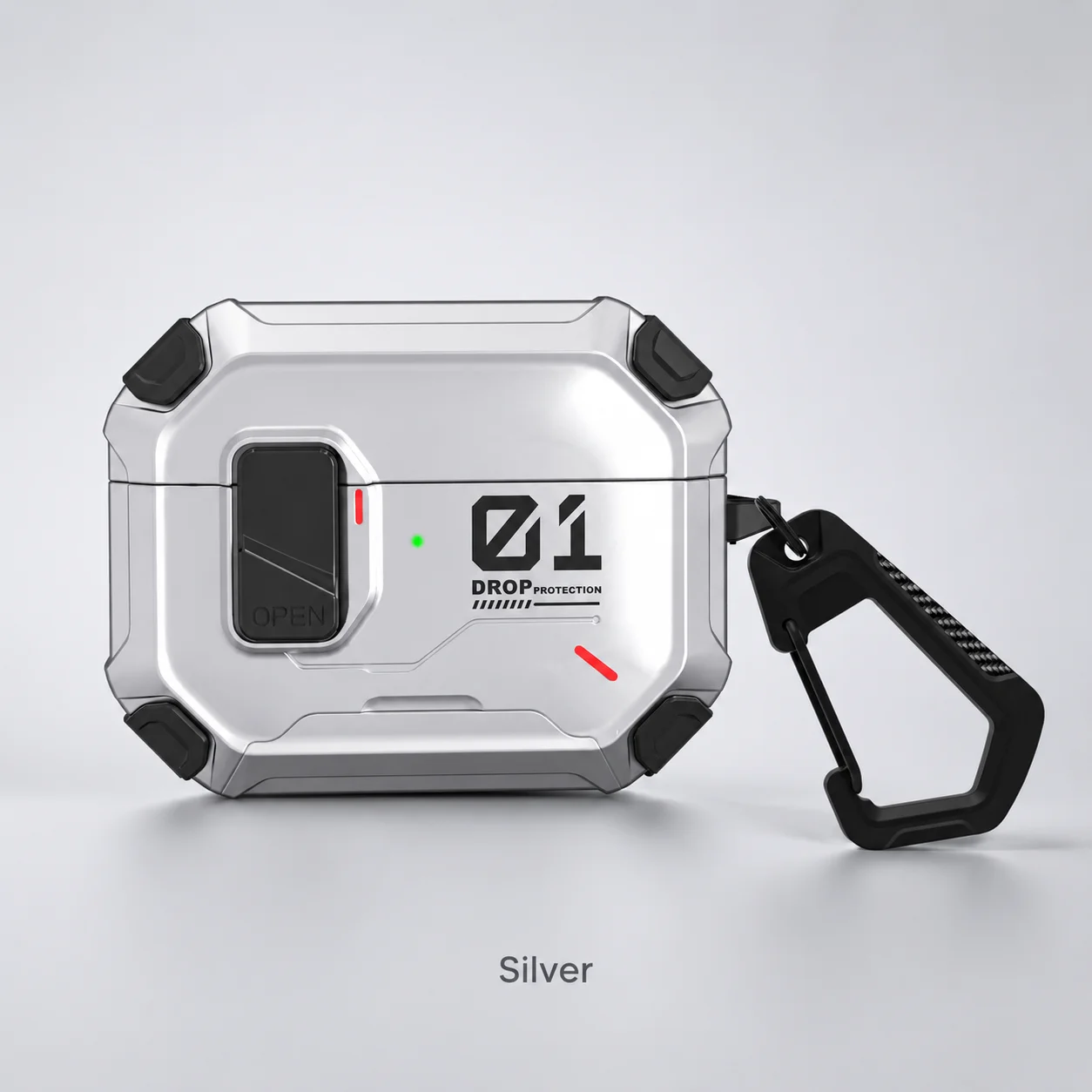 Rugged Protective Hard Shell Case with Carabiner