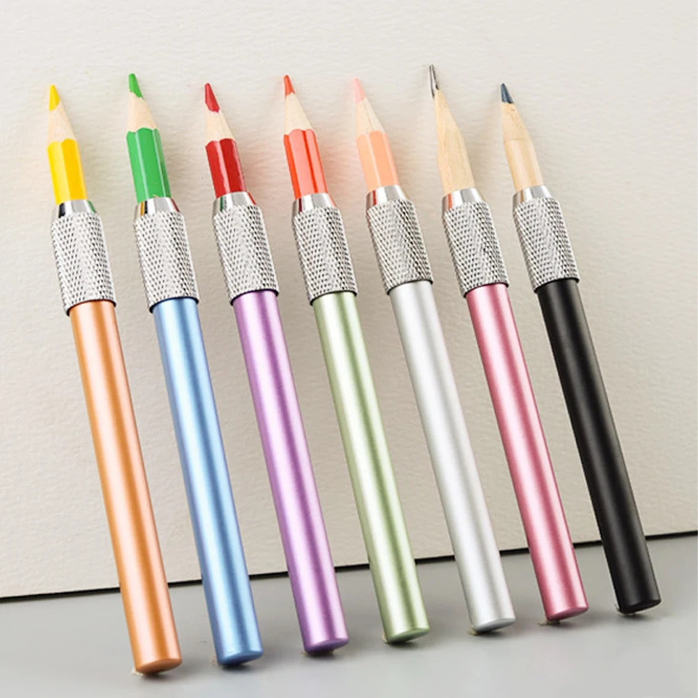Aluminum Black Pencil Lengthener Pencil Extender Holder for Colored Pencils in Regular Size for School Office Supplies Art Writing Tool PTILSERY 5 Pcs Pencil Extenders Pencil Lengthener Color Aluminum Pen  Lengthener Holder Pencil Lengthener Pencil Extender Holde : :