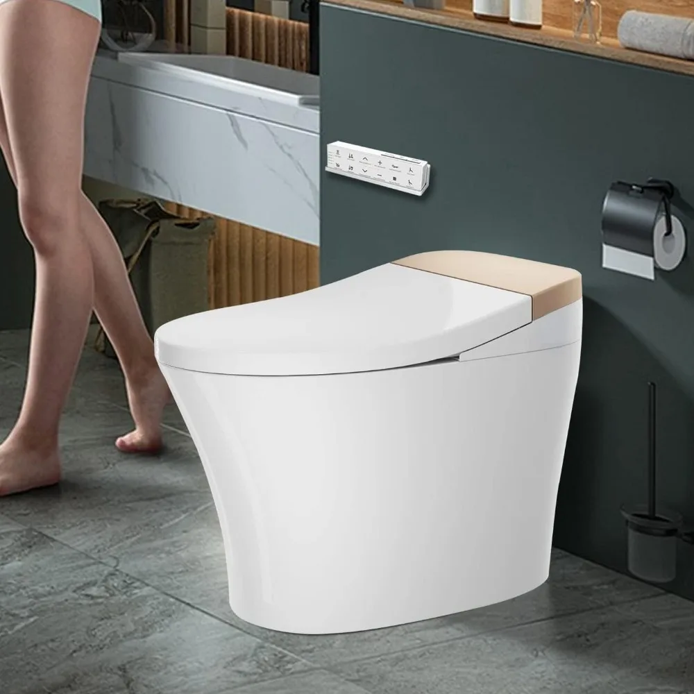 Smart Toilet, Bidet Toilet, Foot Sensor Flushing, Remote Control, Auto Flushing, One Piece Toilet, Remote Control, Heated Seat 6