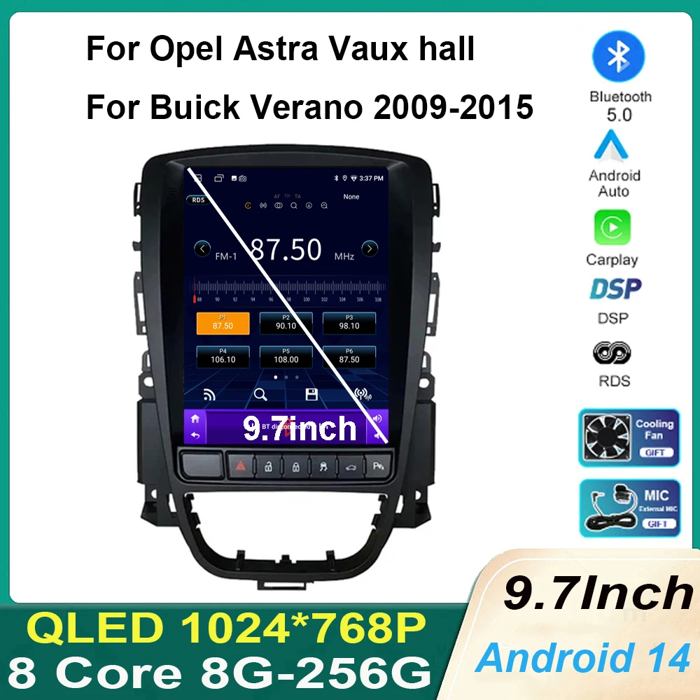 

Android 14 For Opel Astra J Vauxhall Buick Verano 2009-2015 Car Radio Multimedia Video Player GPS AI Voice CarPlay Head Unit