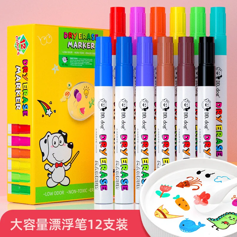 

12 цветов, плавающая ручка, волшебная Магнитная левитационная ручка, детская живопись, большой емкости, стираемый маркер для белой доски