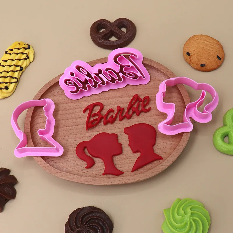 Barbie Princess Cookie Cutter Prince Head Shape Biscuit Mold Diy Cute 3D Baking Tool Set Cake Kitchen Accessories Girls Toy Gift 3d sheep shape silicone chocolate mold diy goat candy fondant molds handmade soap candle cake decorating mould craft