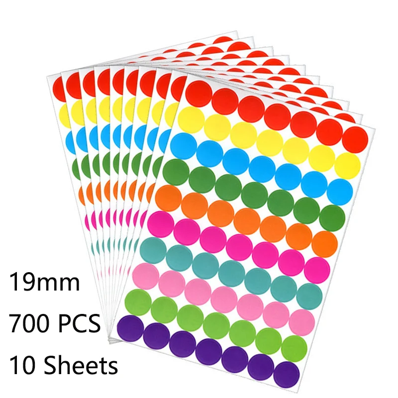 Vibrant Multisize Colored Dot Stickers for Decoration and Crafts