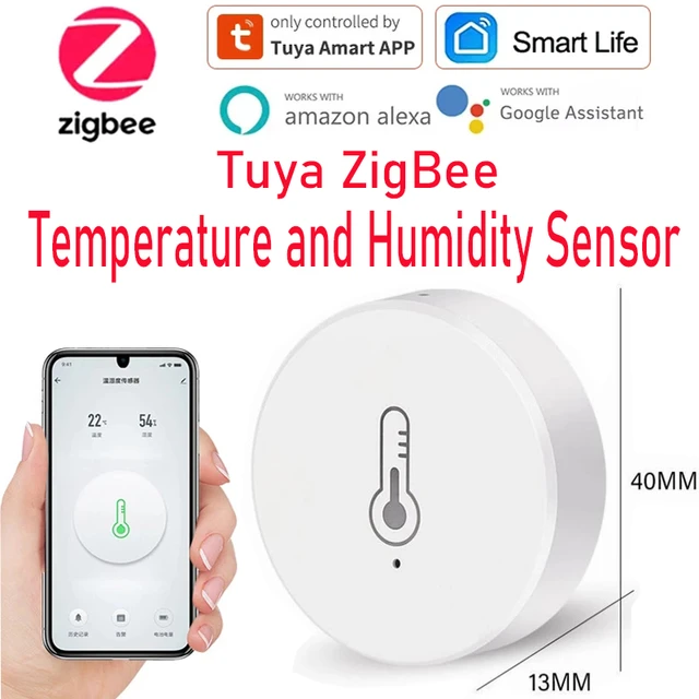 Tuya Zigbee/WiFi Smart Temperature Humidity Sensor Indoor Hygrometer  Thermometer APP Real-time Monitor Via Alexa Google Home - AliExpress