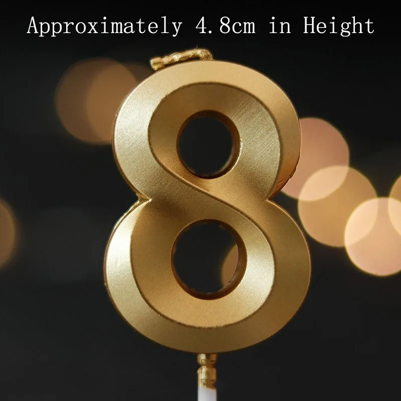 Glitter Crown Design 3D Number Candle for Birthdays and Celebrations