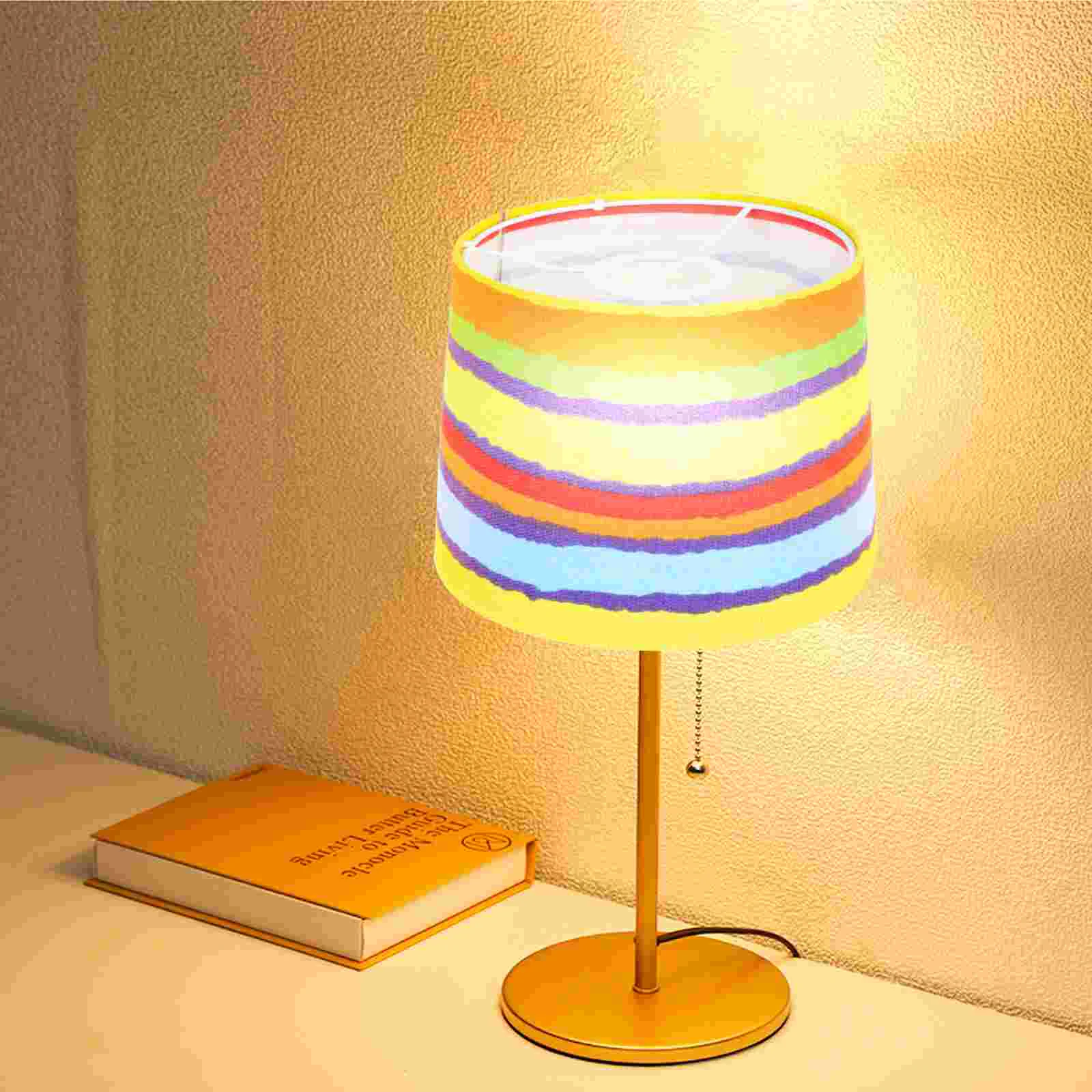 

1Pc Rainbow Pattern Lampshade Cloth Light Chandelier Wall Lamp Lampshade