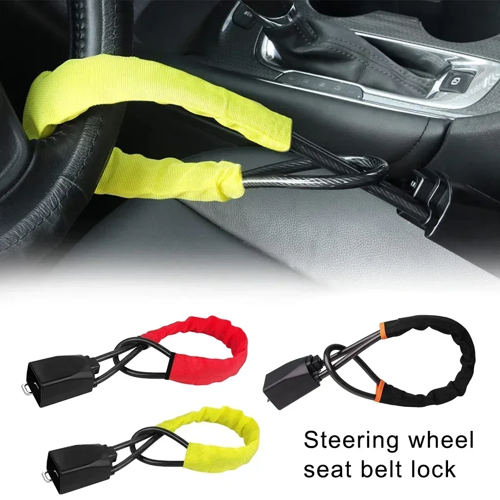 Professional Universal Car Steering Wheel Anti-Theft Lock - High-Performance Black Security Device