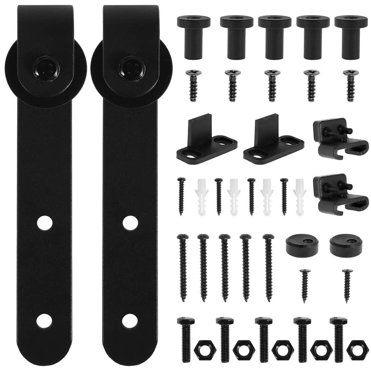 ערכת חומרה לדלת מחסן מחסן מיני מפלדת פחמן ערכת גלישה קלה להתקנה עבור מעמד טלוויזיה מחסן, ארונות, ארון בגדים