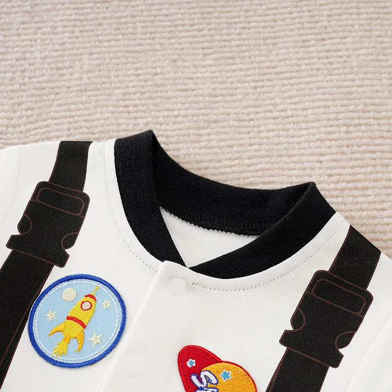 Spring And Autumn Boys And Girls Cute Astronaut Dress Up Role Playing Cotton Comfortable Long Sleeve Baby Bodysuit