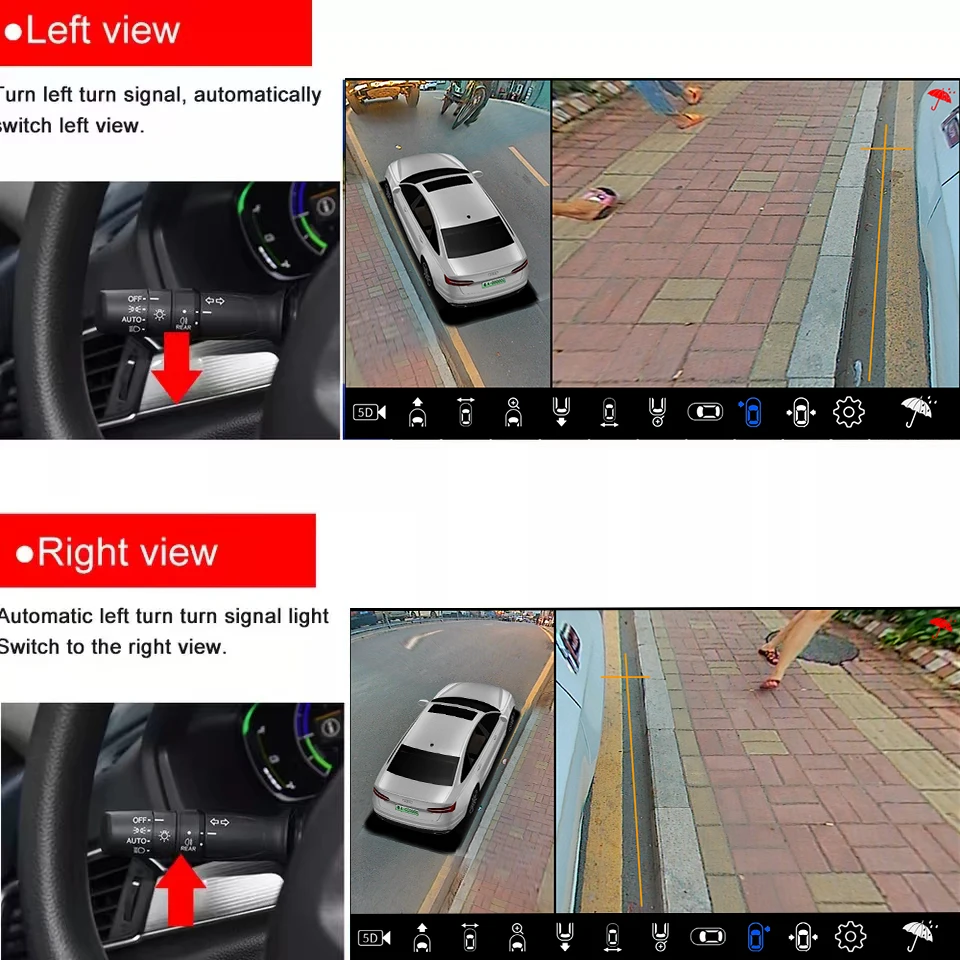 360 camera for car 360&deg;Bird View 3D car birdview system Rear View Camera 1080P 3D HD Night Vision Front Camera Surround