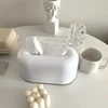 Ins White Plastic Tissue Box Table Organizer Kitchen Bedroom Storage Box Living Room Drawer Office Removable Paper Tissue Box 1