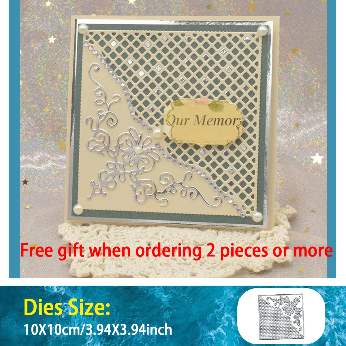 

Hollow Grid Pattern Background Cutting Dies Blade Punch Stencils Scrapbook Embossing Album Cover 2024 Die Cut New Arrival