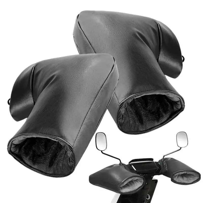 

Windproof Motorbike Grip Handlebar Gloves Winter Handlebar Mittens PU Leather Motorcycle Handlebar Cover Supplies for Motorcycle