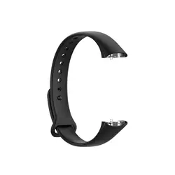 Breathable Soft Silicone Watch Band Replacement with Buckle Strap (Black)