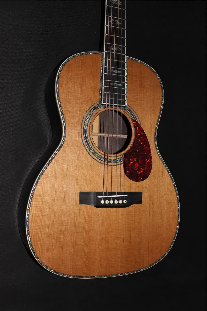 Acoustic Guitar professional OOO 12 fret solid cedar one piece head slot open headstock OOO45 folk can ship from US UK