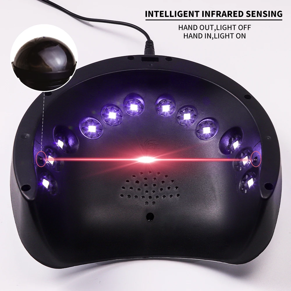 USB 스마트 타이머가 있는 UV 네일 건조기, 경화 젤 네일 광택제, 12 LED 건조 램프, 햇빛 네일 아트 도구
