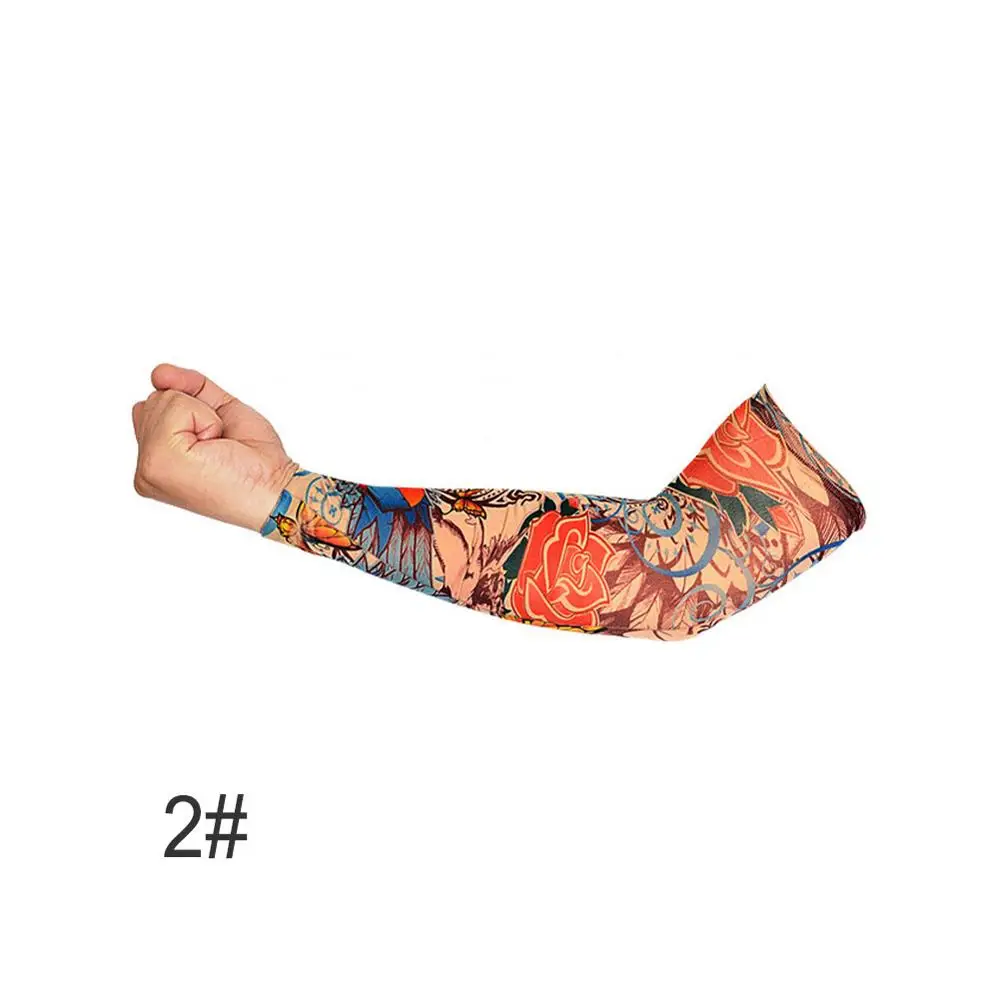 Outdoor Driving Cycling Tattoo Sleeve Men Women Mountain Climbing Camping Play Golf Oversleeve Nylon Stretchy Arm Stockings