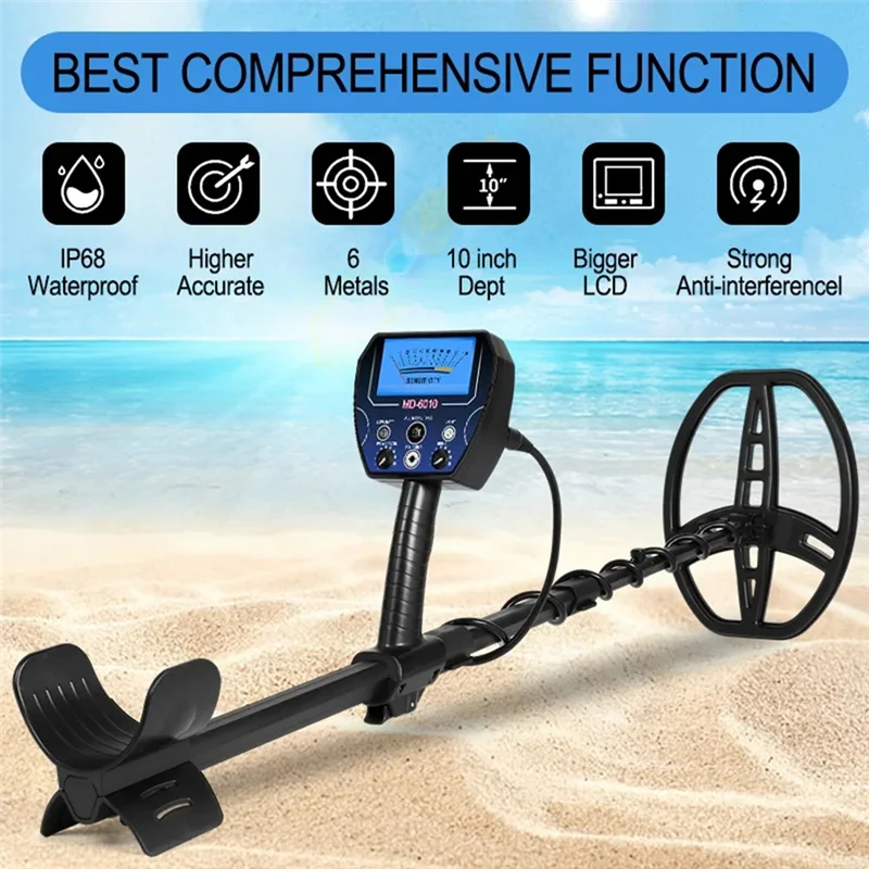 VVNB-High Sensitivity Underground Gold Detector Anti-Interference Handheld Metal Detector Outdoor Waterproof Treasure Hunter