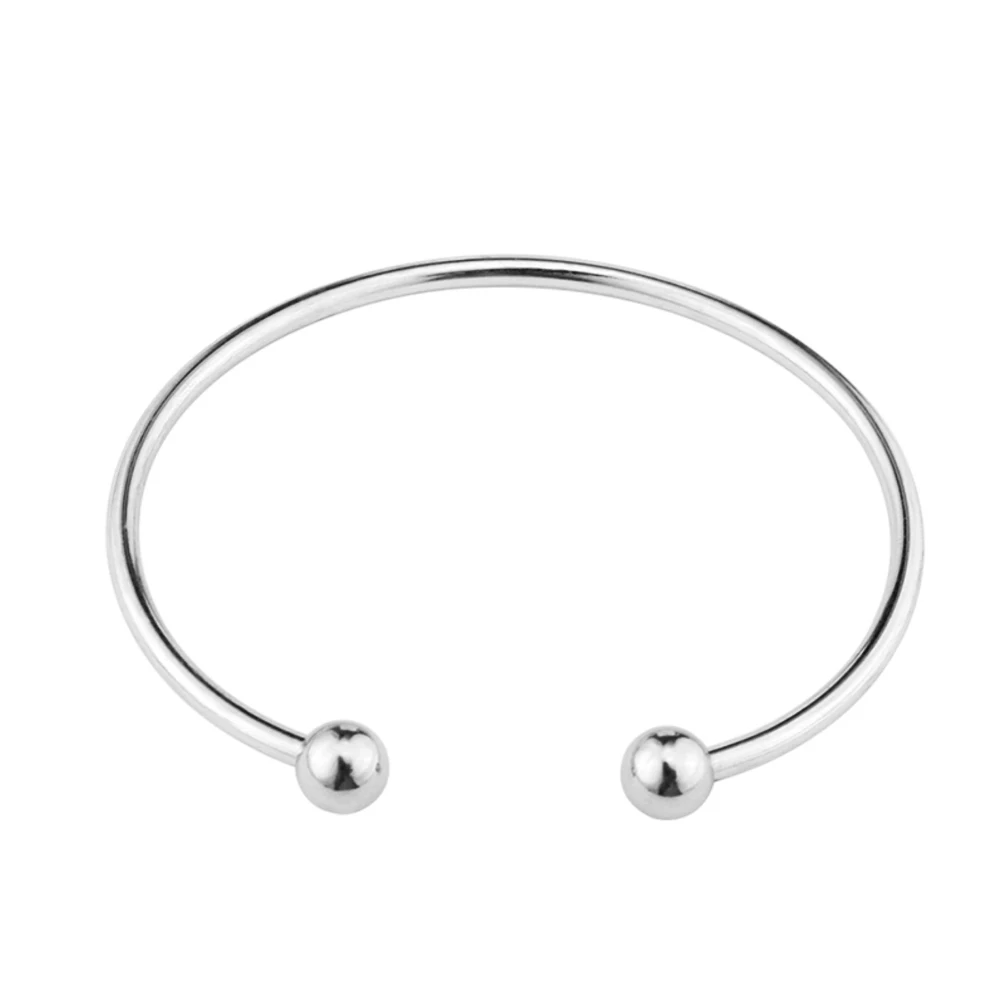 2pcs/lot Unscrew European Adjustable Cuff Open Bangles for Women Expandable Wire Bangles Bracelets Bead Charms