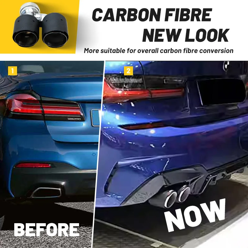 탄소 섬유 배기 팁, BMW 5 시리즈 525li 528li 530li G30 G38 머플러 배기 파이프, 자동차 액세서리