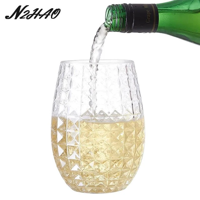 16oz Plastic Stemless Wine Glasses Disposable Heavy Duty Unbreakable Clear  Plastic Wine Glasses Recyclable Shatterproof Reusable - AliExpress