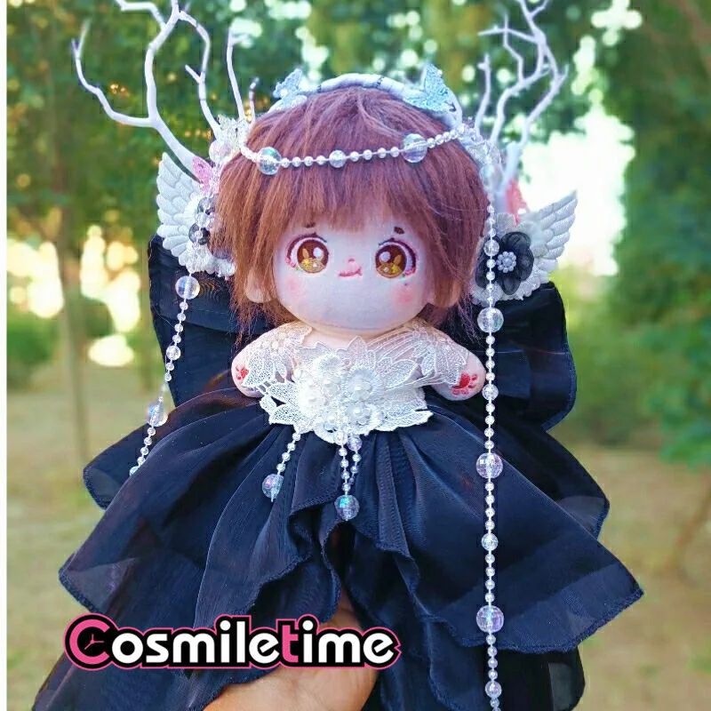 

Handmade Plush 20cm Doll Black Fairy Skirt Clothes Clothing Dress Up Cosplay Accessories Anime Toy Christmas Xmas Gifts