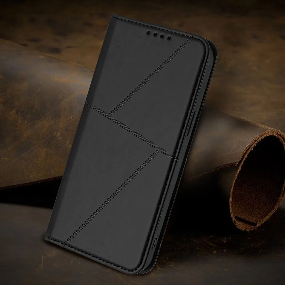 Leather Card Holder Case with Magnetic Back Cover