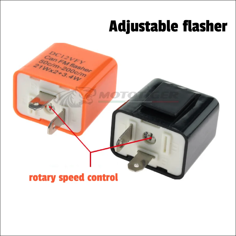 Motorcycle LED Lights Flasher Relay Adjustable Frequency 12V Flash Turn Signal Indicator