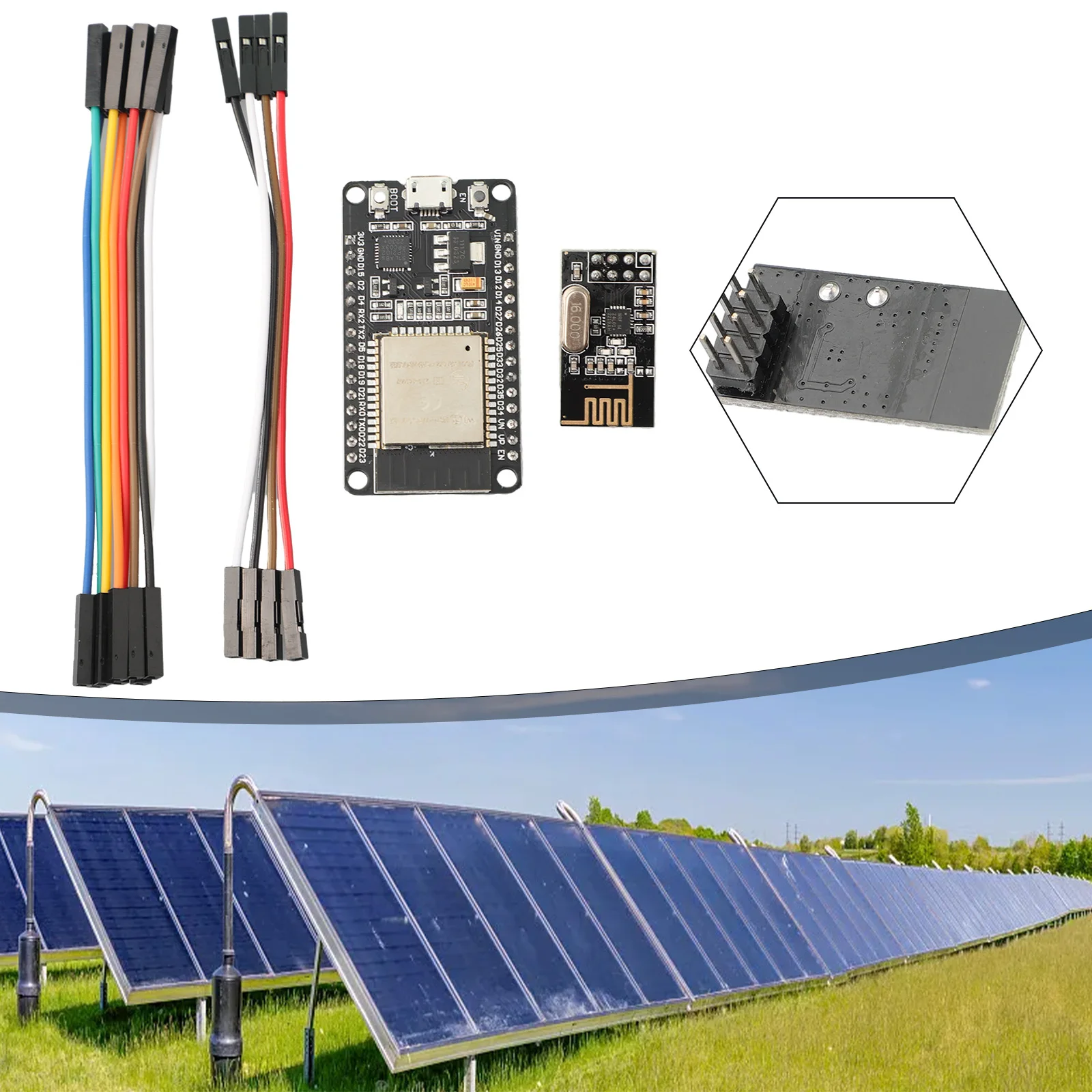 

Hoymiles DIY Kit DTU, ESP32+NRF24L01+Cable, Real time Insight into PV Performance, Easy Installation, Compact Design