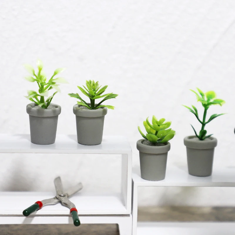 

Миниатюрный Кукольный домик 1/12, модель горшка для растений, имитация дерева, цветов, кукольный домик «сделай сам», миниатюрный цветочный горшок, украшения для дома