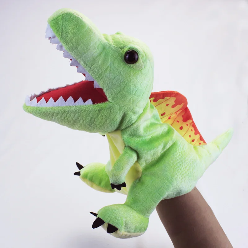 Neue 11 Stil Dinosaurier Handpuppe Plüschtiere Kindergarten Leistung Hands teuerung Glove stricer atops Tyranno saurus Dilopho saurus – Detail 7