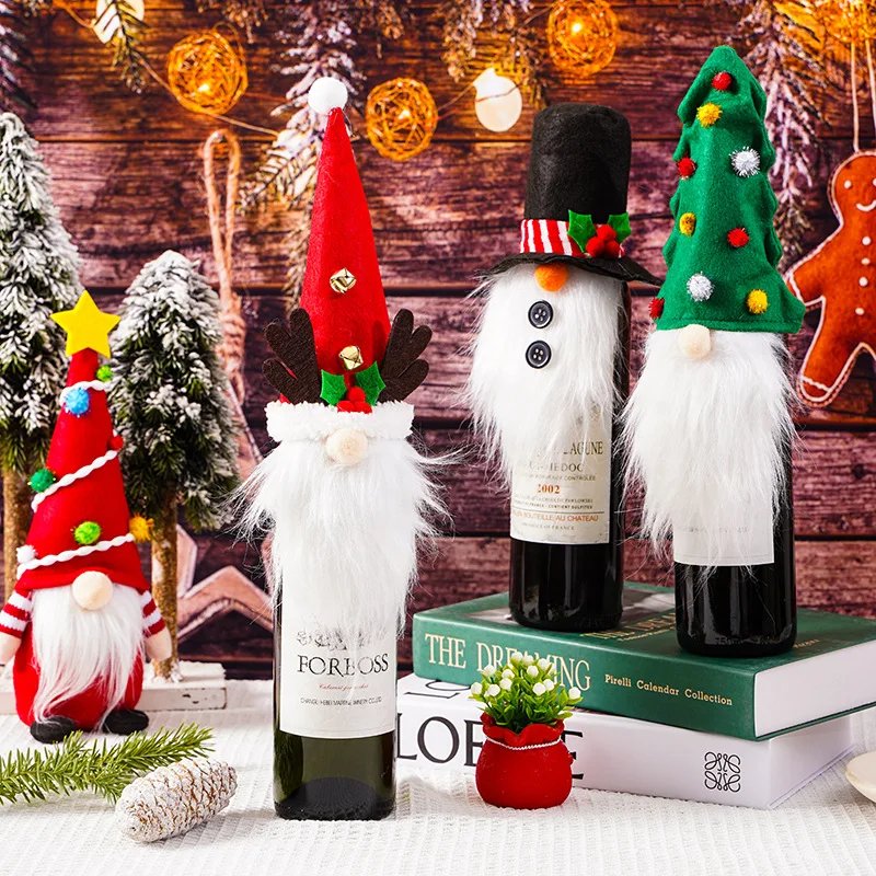 

Christmas Wine Bottle Cover Merry Christmas 2023 Christmas Ornament New Year 2023 Xmas Navidad Gifts Home Table Party Decor