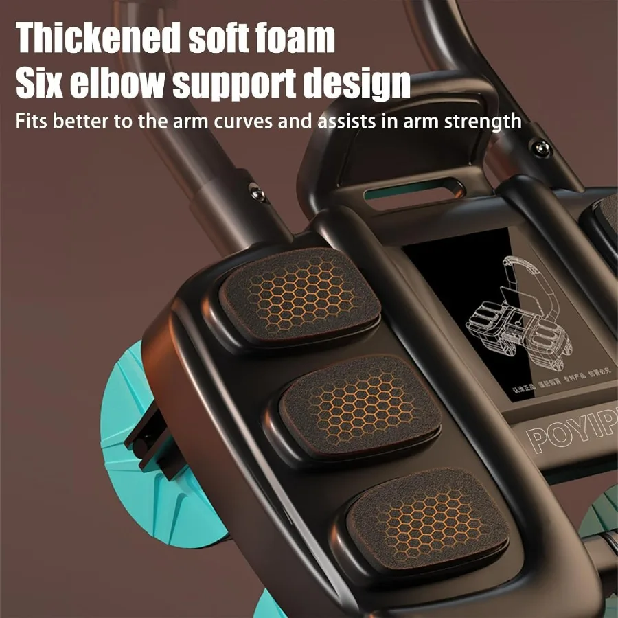 2025 New Ab Wheel Roller with Elbow Support - Automatic Rebound Abdominal Wheel Roller, The Upgraded Four-wheel Abdominal Wheel