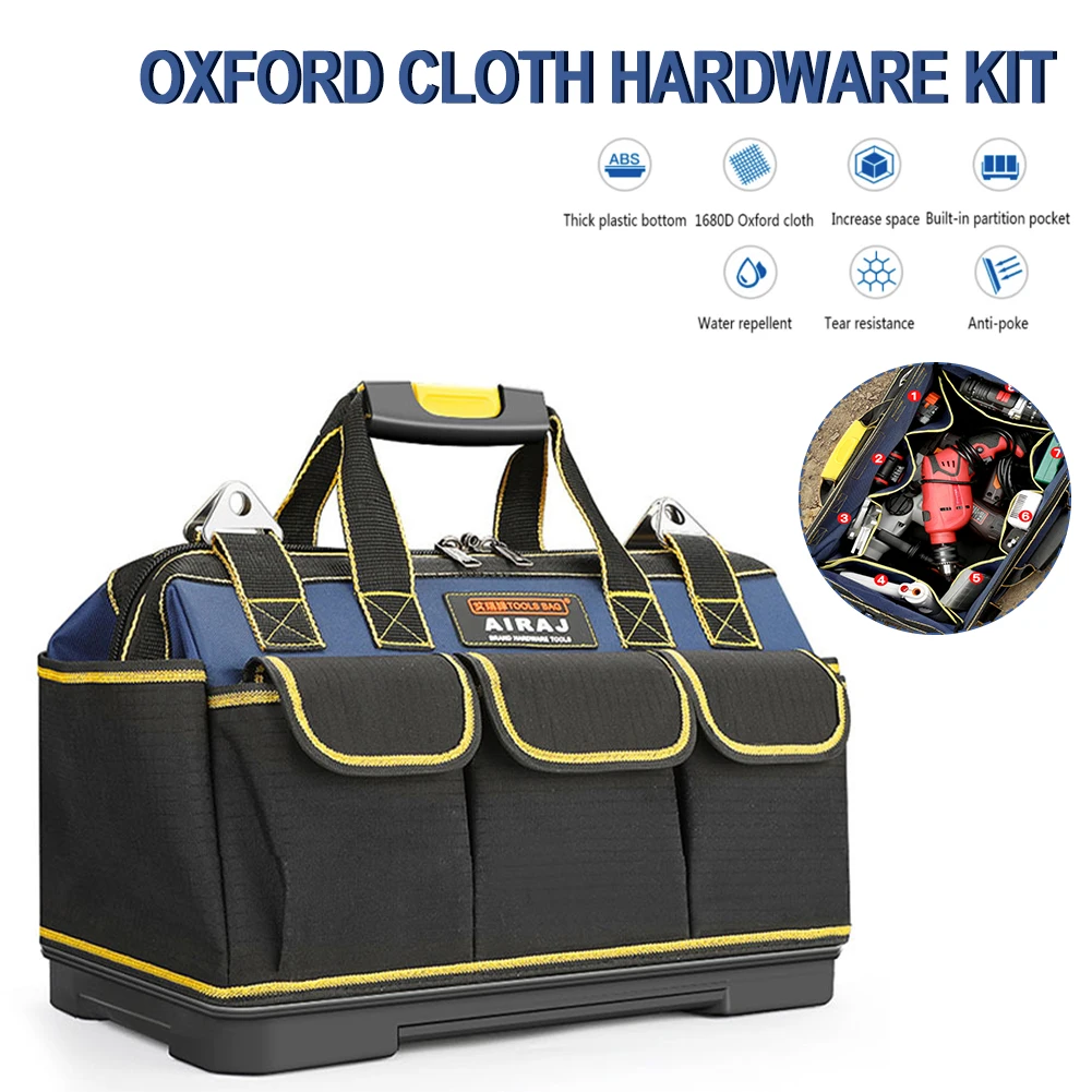 tool bags for sale Multi-Function Tool Bag 1680D for Oxford Cloth Electrician Bag Wide Mouth Tool Bag Waterproof Storage Bag for Wrench Screwdrive tool bag with wheels