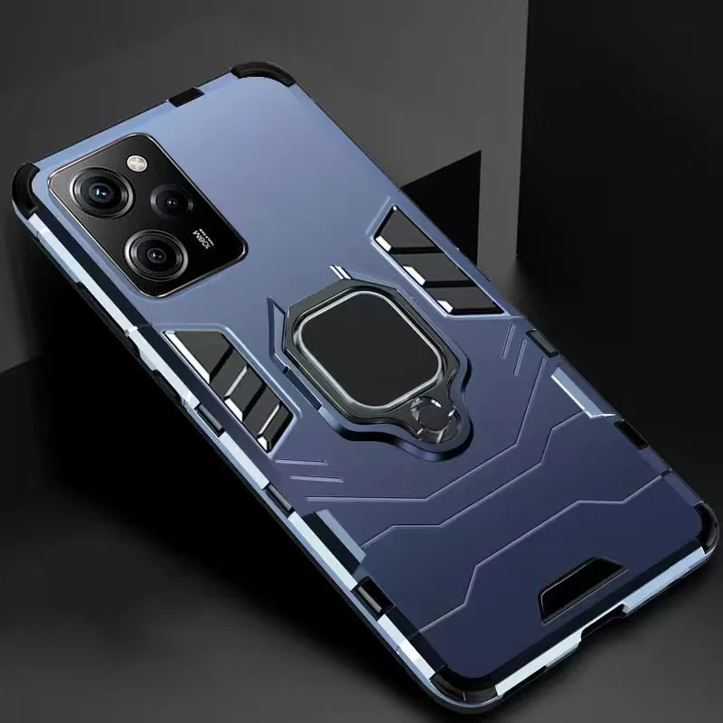 

For Xiaomi Poco X5 Pro Case Armor PC Cover Ring Grip Holder Case For POCO X5 X4 Pro M5 X4 GT F4 X3 Shockproof Shell PocoX5 Pro