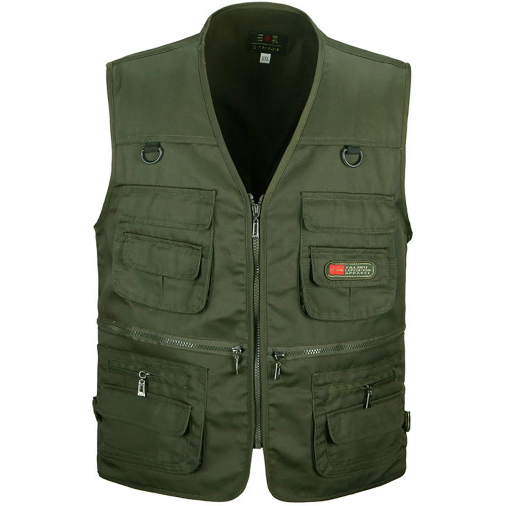 Summer Men Tactical Hiking Fishing Vest Multi-pocket Photographer Waistcoat Outdoor Leisure Male Thin Cargo Jacket Vests S-6XL