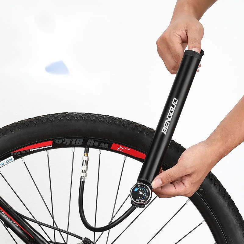 Bicycle Portable High Voltage Electric Aluminum Alloy Pump American French Universal Mouth Mountain Bike Inflator_voghion.com