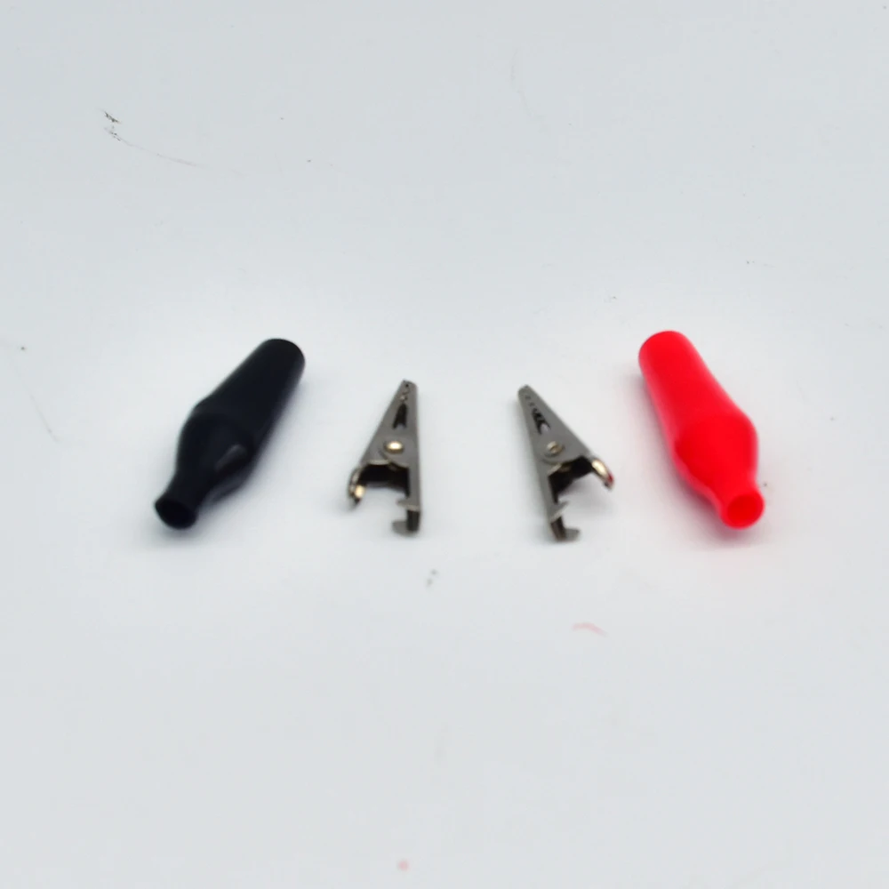 Alligator Clips 20pcs 28MM Metal Alligator Clip G98 Crocodile Electrical Clamp Testing Probe Meter Black Red with Plastic Boot Car Auto Battery