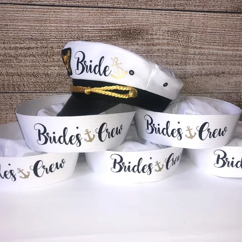 Nauti Bride captain hat Nautical Sailor Sail Sail boat yacht yacht cruise wedding addio al nubilato addio al nubilato regalo damigella d'onore