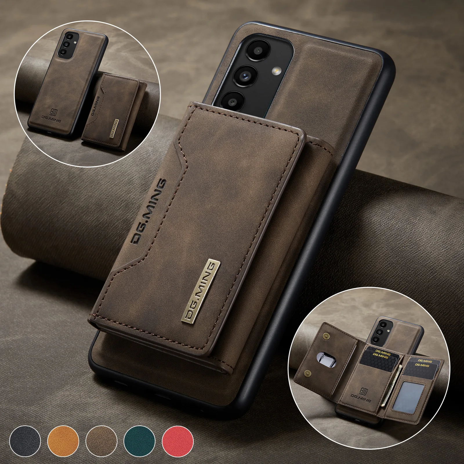 

2 in 1 Detachable Back Cover For iPhone 15 14 13 12 11 Pro Max Mini X XS 7 8 Plus Wallet Case with Card Holder Leather Pocket