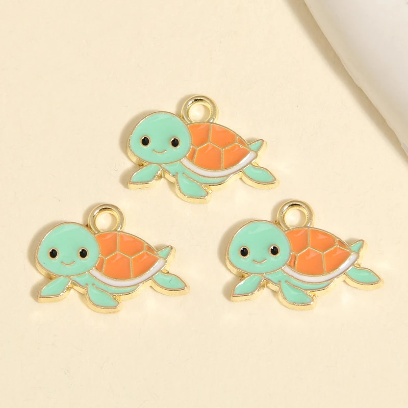 Cute Enamel Turtle Tortoise Charm | Enamel Handcrafted Accessories - 10pcs  Gold Color - Aliexpress