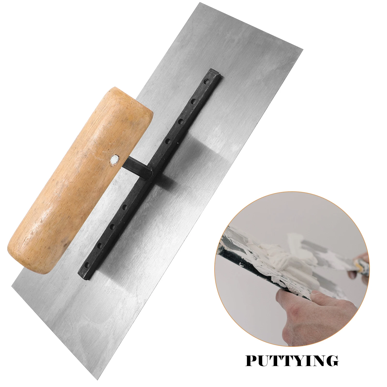 Drywall Trowel Steel Plastering Trowel durable Finishing Tool Wood Handle Scrape Plastering Home improvement tool
