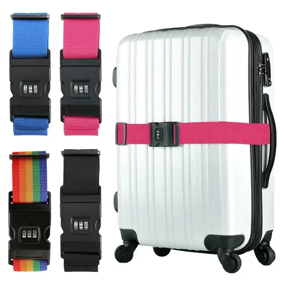 Adjustable Travel Luggage Straps - Strong, Extra Security Belt For Suitcases (1-6pc Options)