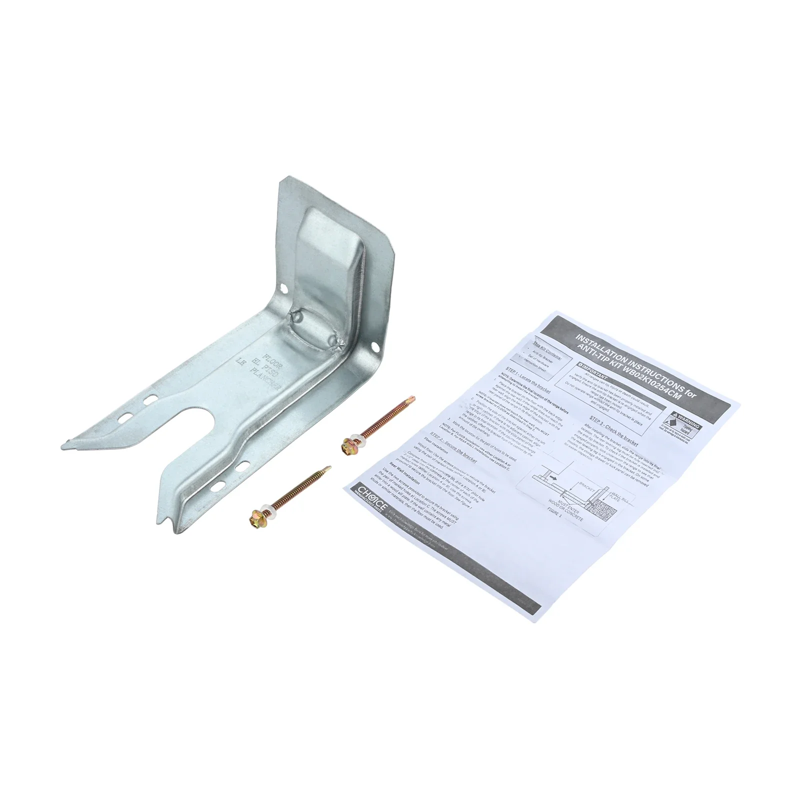 1 Set WB02K10254 Range Oven Anti-Tip Bracket Kit Fit for GE Stove Oven Range Replace WB02K10020 AP4438045 AH2364689 with Screws