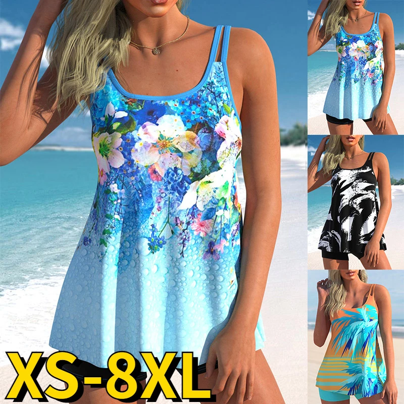 

2022 Summer Women Sexy Bikini Swimwear Women Loose Size Bikinis Set Swimsuit Floral Print Bathing Suit Two-piece Set Swimsuit