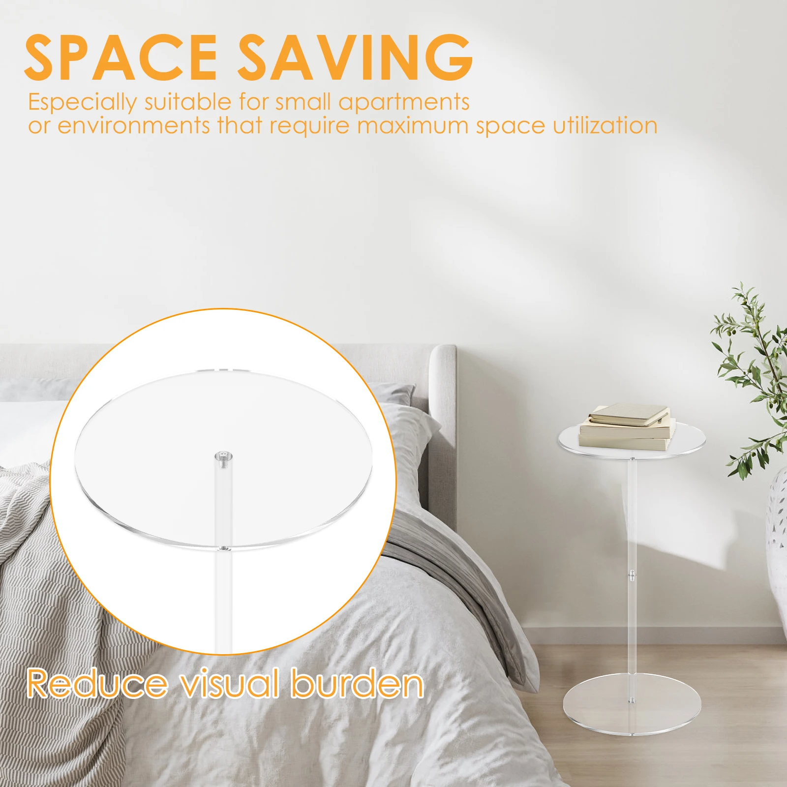 طاولة شاي أكريليك فاخرة مستديرة