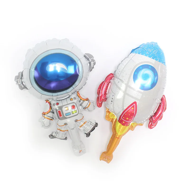 1Pc Rocket Birthday Balloons Small Outer Space Rocket Astronaut Balloons Galaxy Theme Party Balloons For Birthday Party Decor